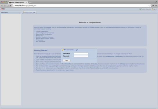 Web Administration Console Login