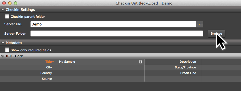 Check Browse - Checkin Dialog