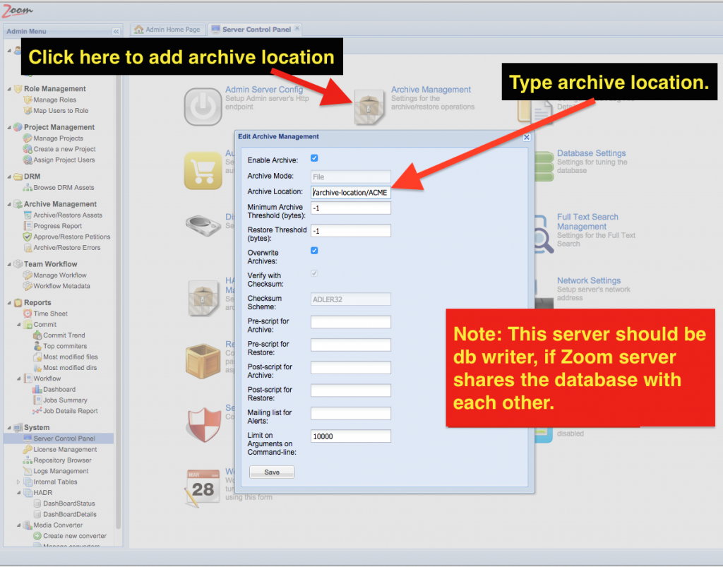 HADR Archive Location - 2 Fixed