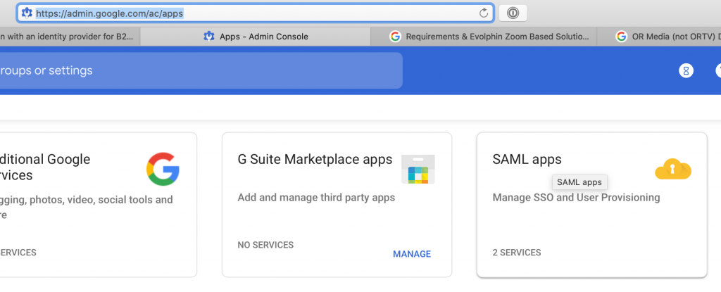 G Suite SAML apps